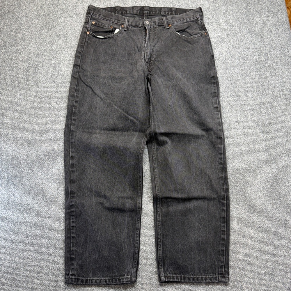 Levis 550 Relaxed Fit Tapered Leg Black Denim Jeans Mens 38x30 Faded Black